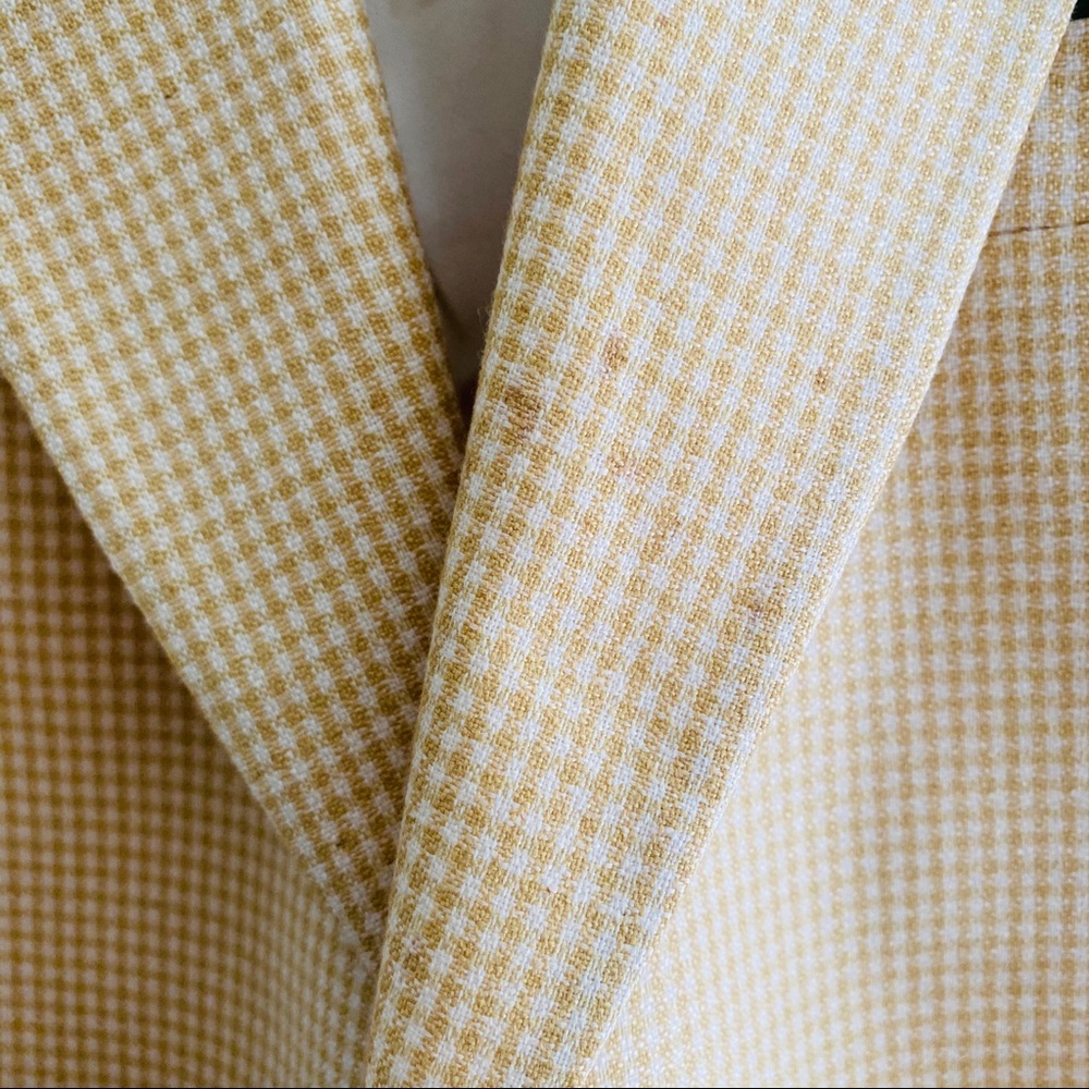 Vintage Yellow Gingham Plaid Blazer - Picture 6 of 8